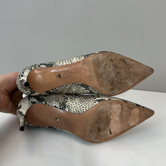 Schutz Bette Snake Leather Pointed Toe Booties Size 9.5 - Picture 9 of 16